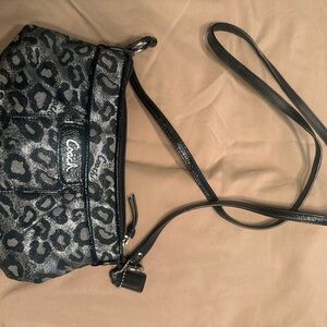Coach Gray Leopard Crossbody Bag